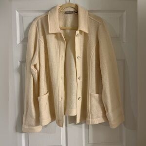 Chicos cream merino wool‎ button sweater jacket women’s size XL (3)